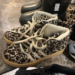 Adidas Leopard Print High-Top Sneakers